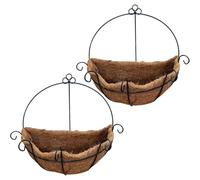 Dinntty 2 Vasi Sospesi per Piante, Cestini Sospesi per Fiori, Fioriere Parete Sospese per Esterni, Fioriera in Ferro con Catena Porta Piante E Fiori Parete per Casa, Giardino, Balcone