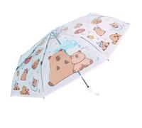 Dinntty Ombrello Automatico Portatile Ombrello Viaggio Trasparente Antivento Cartoon Capybara Ombrello Pieghevole Impermeabile con Apertura Automatica