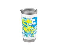 DINO 3 ANNI BIMBO DINOSAURIO 3° COMPLEANNO Bicchiere termico in acciaio inox doppia parete