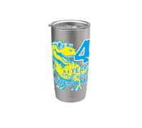 DINO 4 ANNI BIMBO DINOSAURIO 4° COMPLEANNO Bicchiere termico in acciaio inox doppia parete