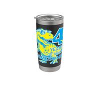 DINO 4 ANNI BIMBO DINOSAURIO 4° COMPLEANNO Bicchiere termico in acciaio inox doppia parete