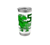 DINO 5 ANNI BIMBO DINOSAURIO 5° COMPLEANNO Bicchiere termico in acciaio inox doppia parete