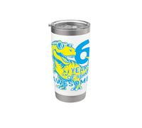 DINO 6 ANNI BIMBO DINOSAURIO 6° COMPLEANNO Bicchiere termico in acciaio inox doppia parete