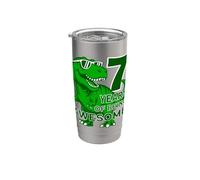 DINO 7 ANNI BIMBO DINOSAURIO 7° COMPLEANNO Bicchiere termico in acciaio inox doppia parete
