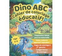 Dino ABC - Cahier de coloriage éducatif !: Edition pour Gaucher - Apprendre l'Alphabet en s'amusant avec les Dinosaures.
