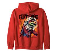 Dino Astronaut Ancient Rex Future Fusion Art Space Explorer Felpa con Cappuccio