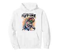 Dino Astronaut Ancient Rex Future Fusion Art Space Explorer Felpa con Cappuccio