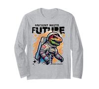 Dino Astronaut Ancient Rex Future Fusion Art Space Explorer Maglia a Manica