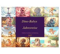 Dino-Babys Jahresreise (Wandkalender 2027 DIN A3 quer), CALVENDO Monatskalender