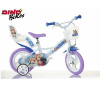 Dino Bikes bicicletta per bambini 12" Regina delle Nevi con cestino e seggiolino per bambola