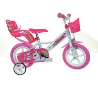 Dino Bikes Bicicletta Unicorn 12" Bicicletta, 30,5 cm Bambina, Bianco e Rosa 124
