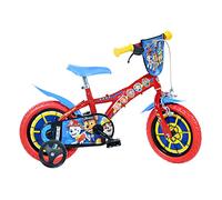 Bicicletta per Bambini 12" Paw Patrol - Telaio in Acciaio, Ruote in Gomma Gonfiabili, Stabilizzatori di Serie e Freno Anteriore - Ideale per Bambini di Altezza 87-100cm, 3-5 Anni