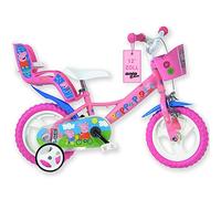 Bicicletta peppa pig 12" per bambini - telaio in acciaio, ruote eva, freno caliper