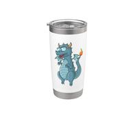 Dino come Nerd con occhiali e ali Bicchiere termico in acciaio inox doppia parete