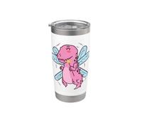 Dino con piume di farfalla Bicchiere termico in acciaio inox doppia parete