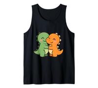 Dino Friends Forever. Simpatico Design con Dinosauro Kawaii. Canotta