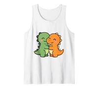 Dino Friends Forever. Simpatico Design con Dinosauro Kawaii. Canotta