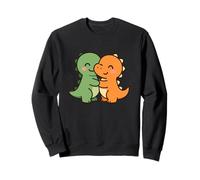 Dino Friends Forever. Simpatico Design con Dinosauro Kawaii. Felpa