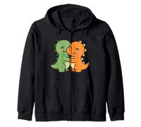 Dino Friends Forever. Simpatico Design con Dinosauro Kawaii. Felpa con Cappuccio