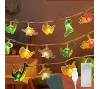 Dino - Ghirlanda luminosa a LED per cameretta dei bambini, 3 metri, 20 LED, ghirlanda interna lampeggiante, ghirlanda a batteria, lampada dinosauro USB per la cameretta dei bambini, decorazione per