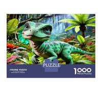 Dino Jungle Palm 1000 Pezzi Puzzle Prehistoric Adventure Fun Puzzle Premium Cartone Robusto - DIY Divertimento Famiglia, Bella Decorazione, Regalo Compleanno Perfetto Per Bambini 70x50cm/1000pcs
