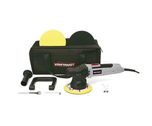 Dino KRAFTPAKET Lucidatrice eccentrica 640220 9mm-650W, set infinitamente variabile con spugna lucidante, tampone lucidante, borsa per auto, barca a motore