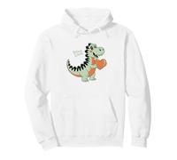 Dino Love - Simpatico Dinosauro Che Tiene Il Cuore per San Valentino Felpa con Cappuccio