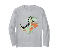Dino Love - Simpatico Dinosauro Che Tiene Il Cuore per San Valentino Maglia a Manica