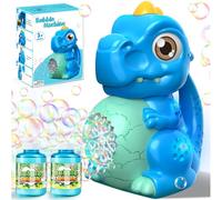 Dino, macchina per bolle di sapone per bambini, pistola per bolle di sapone, elettrico, con grande serbatoio, pistola con luce a LED, giocattolo per attività all'aperto, giardino, matrimonio