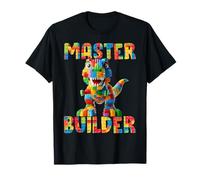 Dino Master Builder Bricks Blocks Play Toys T-Rex Dinosaur Maglietta