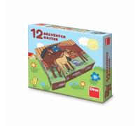 Dino mattoncini di legno animali domestici 12 pezzi