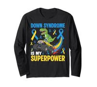 Dino Monster Truck Down Syndrome Awareness Maglia a Manica