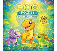 Dino Pocket Coloring Book for Kids Ages 4-8: 35 Cute & Easy Dinosaur Illustrations with Colorable Names for Boys and Girls