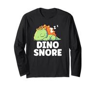 Dino Russare Divertente Gioco di Parole Che Dorme Stanco sonnellino Dinosauro Maglia a Manica