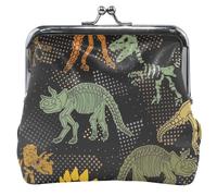 Dino Scheletro Portafoglio Donna Pelle con Fibbia Carina Lucchetto Bacio Piccolo Nero Scheletro Dino Nero Taglia unica, Dino scheletro nero, Taglia unica, Classico