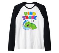Dino Snore - Divertente Dinosauro Che Dorme T-Rex Dino Lover per Bambini Maglia con Maniche Raglan