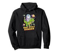 Dino Space Ranger - Unicorno Astronauta Cavalcando T Rex Dinosauro Felpa con Cappuccio