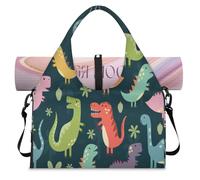 Dino Sports Duffel Bag per donne e uomini carino Dino Weekend Borsa da notte con scomparto per scarpe Borsa a tracolla Tote Bagagli per Yoga Palestra Viaggi, Colore, L, Organizer per borse