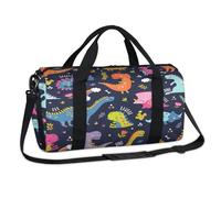 Dino Sports Duffel Bags Cartoon Animal Dino Weekend Pernottamento Borsa Casual Tote Borsone Viaggio Palestra Bagaglio Duffel Bag per Bambini Ragazze Ragazzi Donne Uomini