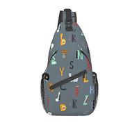 Dino Style Letters Alphabet Piccola borsa a tracolla per donna Zaino a tracolla da uomo Escursionismo Zaino da viaggio Borsa a tracolla