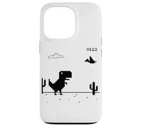 Dino T-Rex Dinosaur Pixel Gioco No Internet offline Divertente Uomini Custodia per iPhone 13 Pro