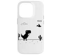 Dino T-Rex Dinosaur Pixel Gioco No Internet offline Divertente Uomini Custodia per iPhone 14 Pro