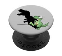 Dino T-Rex ombra ombra Dino T-Rex gioco dinosauro comico PopSockets PopGrip Adesivo