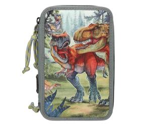 Dino World - Triple Pencil Case Bite - Grey-Green Toy NUOVO
