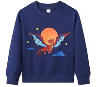 Dinopjs Maglione da ragazzo, felpa calda da ragazzo, classico cartone animato, trattore, dinosauro, drago volante, cavaliere, arcobaleno, orso polare, magliette sportive in cotone per bambini 2-9 anni