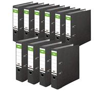 DINOR 15039820 - Raccoglitore ad anelli, Nero, Larghezza dorso 8 cm, A4, Pacco da 10