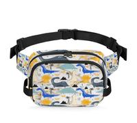 Dinosa Cartoons Marsupio multifunzione per viaggi, sport, corsa, Marmorizzato Dinosa Desig, Marsupio Marsupio Marsupio per donne, uomini, ragazze e ragazzi, Colore, XL, Organizer per borse