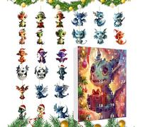 Dinosaur - 2024 Christmas Countdown Set, Colorful Acrylic Ornaments, Fun Collectible Figures with Numbered Slots and Hanging Hooks | Creative Holiday Décor for Children and Family Home