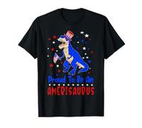 Dinosaur 4th of July T Rex Proud To Be An Amerisaurus Maglietta
