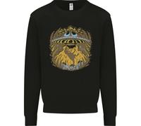 Dinosaur Abduction Aliens UFO T-Rex Uomo Sweatshirt Jumper